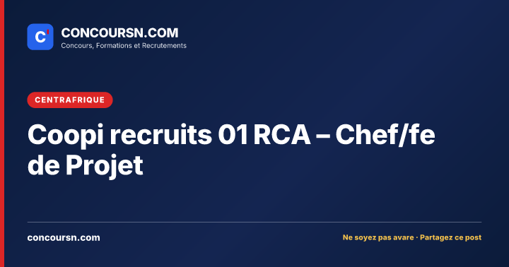 Illustration de l’article : Coopi recruits 01 RCA – Chef/fe de Projet