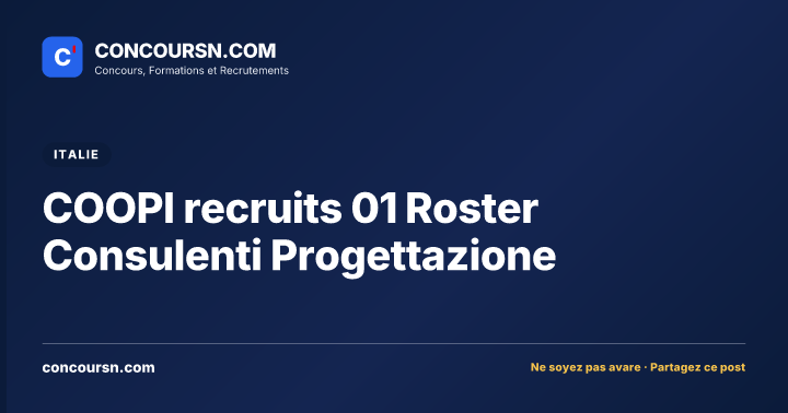 Illustration de l’article : COOPI recruits 01 Roster Consulenti Progettazione