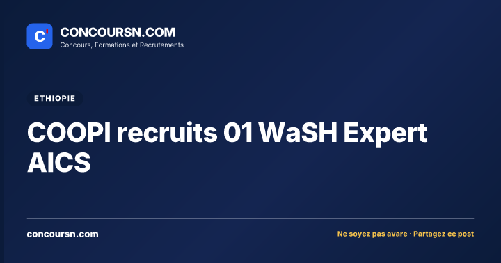 Illustration de l’article : COOPI recruits 01 WaSH Expert AICS