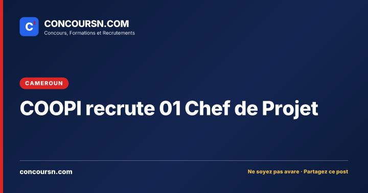 Illustration de l’article : COOPI recrute 01 Chef de Projet