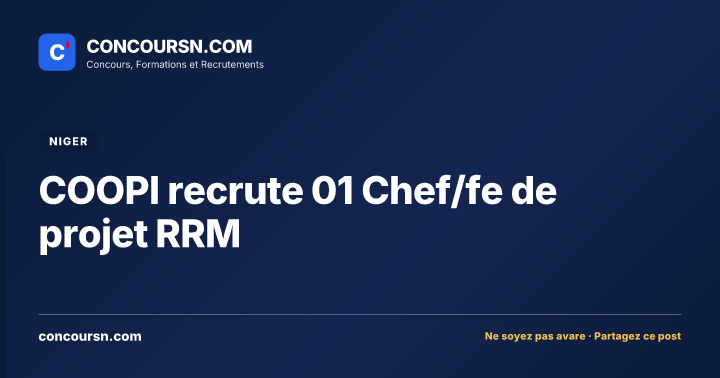 Illustration de l’article : COOPI recrute 01 Chef/fe de projet RRM