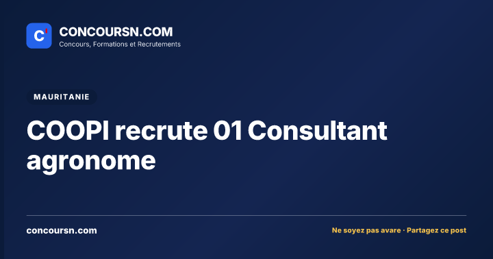 Illustration de l’article : COOPI recrute 01 Consultant agronome