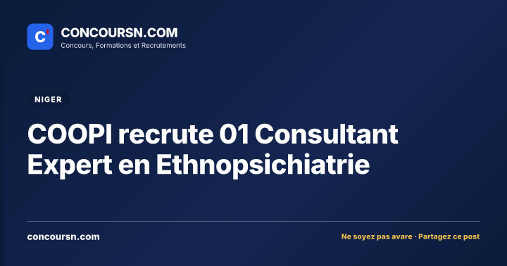 Illustration de l’article : COOPI recrute 01 Consultant Expert en Ethnopsichiatrie