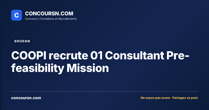 Illustration de l’article : COOPI recrute 01 Consultant Pre-feasibility Mission