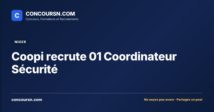 Illustration de l’article : Coopi recrute 01 Coordinateur Sécurité