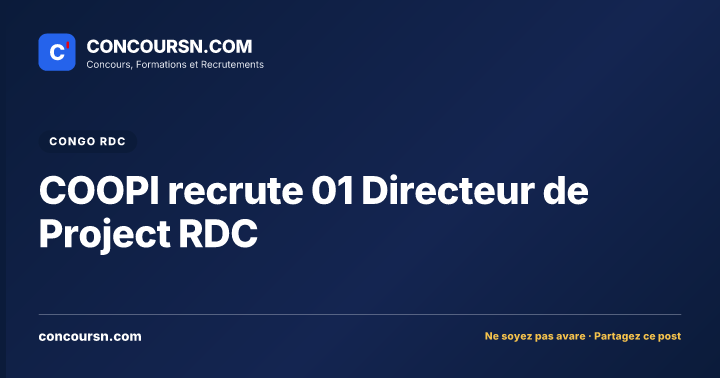 Illustration de l’article : COOPI recrute 01 Directeur de Project RDC