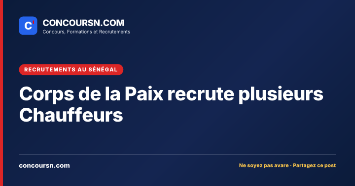 Illustration de l’article : Corps de la Paix recrute plusieurs Chauffeurs
