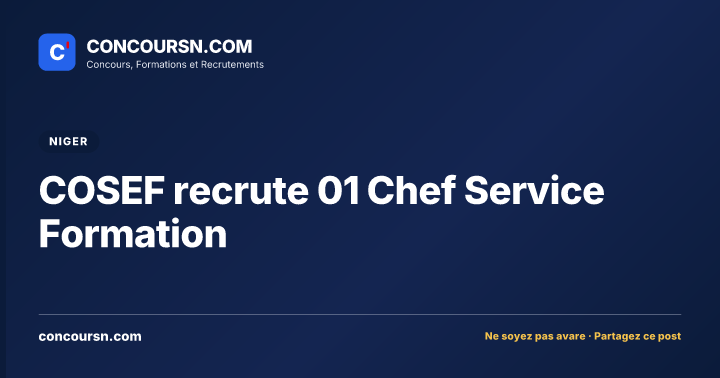 Illustration de l’article : COSEF recrute 01 Chef Service Formation