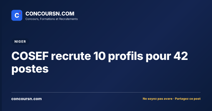Illustration de l’article : COSEF recrute 10 profils pour 42 postes