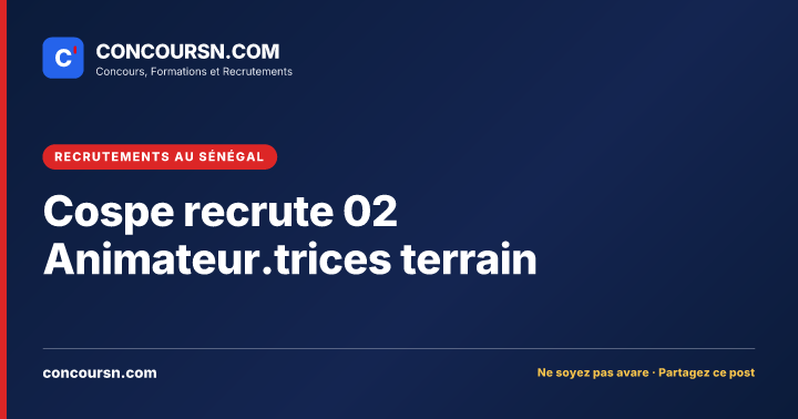 Illustration de l’article : Cospe recrute 02 Animateur.trices terrain
