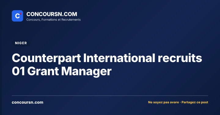 Illustration de l’article : Counterpart International recruits 01 Grant Manager