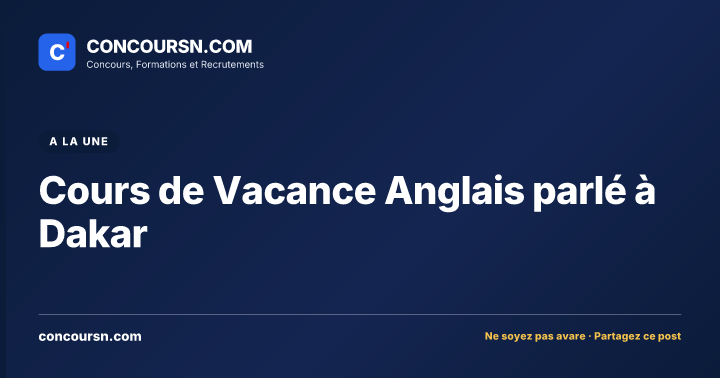 Illustration de l’article : Cours de Vacance Anglais parlé à Dakar