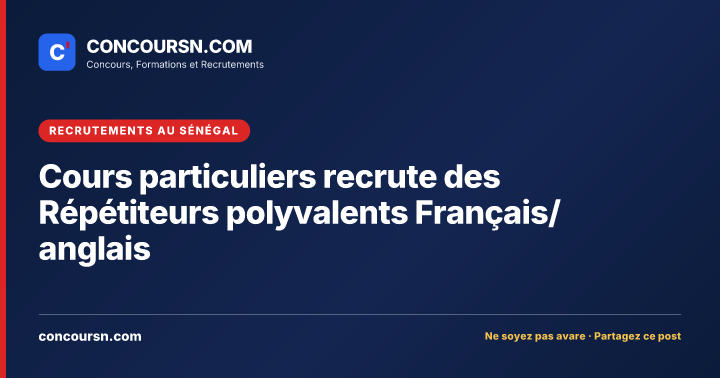 Illustration de l’article : Cours particuliers recrute des Répétiteurs polyvalents Français/anglais