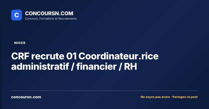 Illustration de l’article : CRF recrute 01 Coordinateur.rice administratif / financier / RH