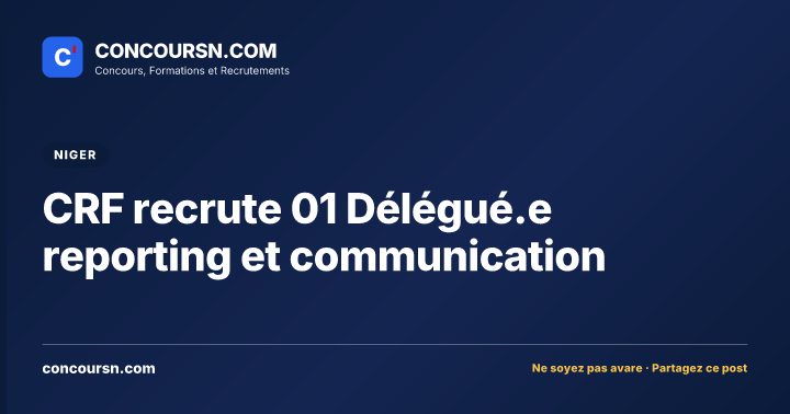 Illustration de l’article : CRF recrute 01 Délégué.e reporting et communication