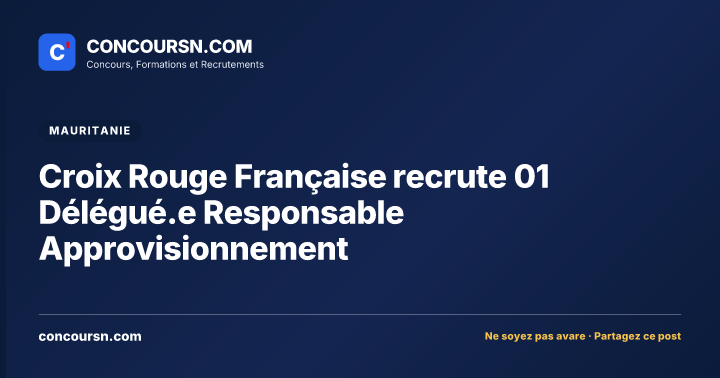 Illustration de l’article : Croix Rouge Française recrute 01 Délégué.e Responsable Approvisionnement