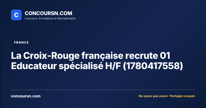 Illustration de l’article : La Croix-Rouge française recrute 01 Educateur spécialisé H/F (1780417558)
