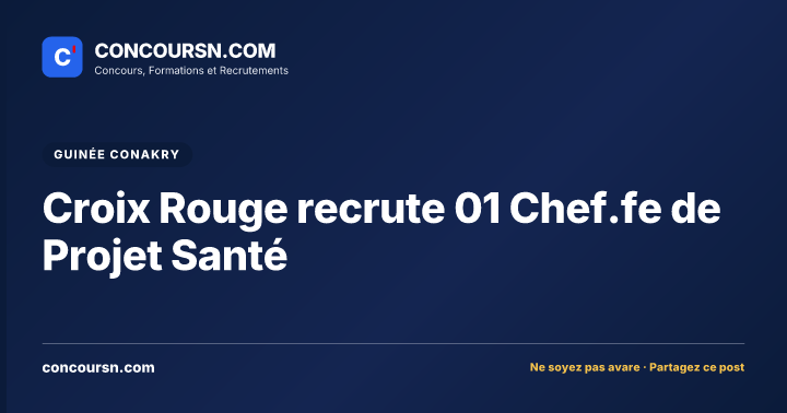 Illustration de l’article : Croix Rouge recrute 01 Chef.fe de Projet Santé