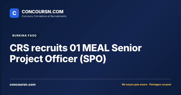 Illustration de l’article : CRS recruits 01 MEAL Senior Project Officer (SPO)