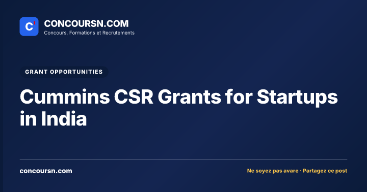 Cummins CSR Grants for Startups in India