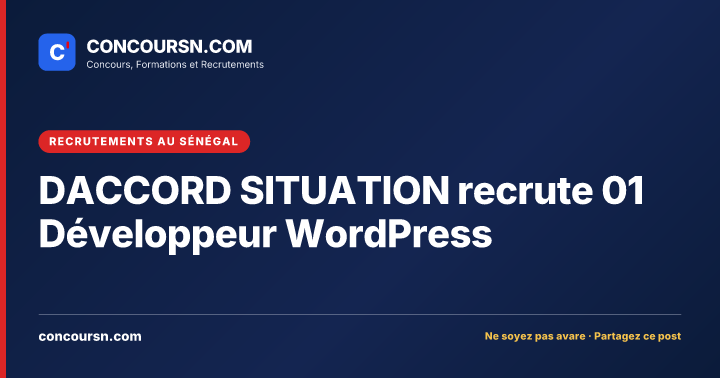 Illustration de l’article : DACCORD SITUATION recrute 01 Développeur WordPress