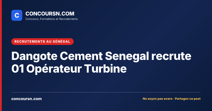Illustration de l’article : Dangote Cement Senegal recrute 01 Opérateur Turbine