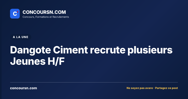 Illustration de l’article : Dangote Ciment recrute plusieurs Jeunes H/F