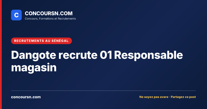 Illustration de l’article : Dangote recrute 01 Responsable magasin