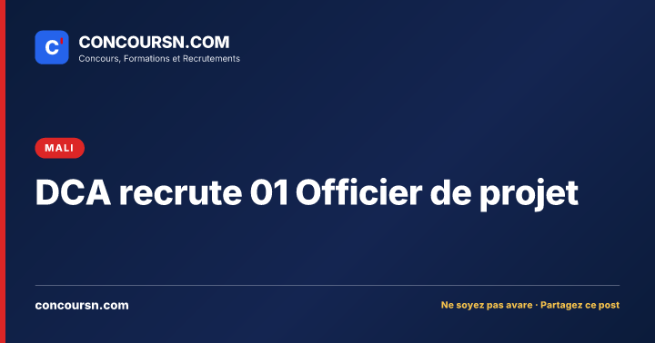 Illustration de l’article : DCA recrute 01 Officier de projet