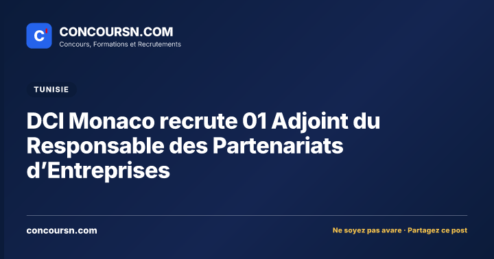 Illustration de l’article : DCI Monaco recrute 01 Adjoint du Responsable des Partenariats d’Entreprises