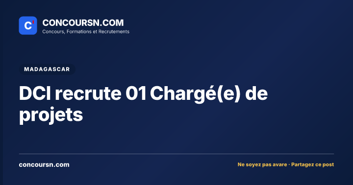 Illustration de l’article : DCI recrute 01 Chargé(e) de projets