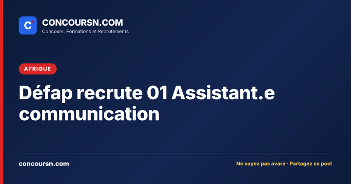Illustration de l’article : Défap recrute 01 Assistant.e communication