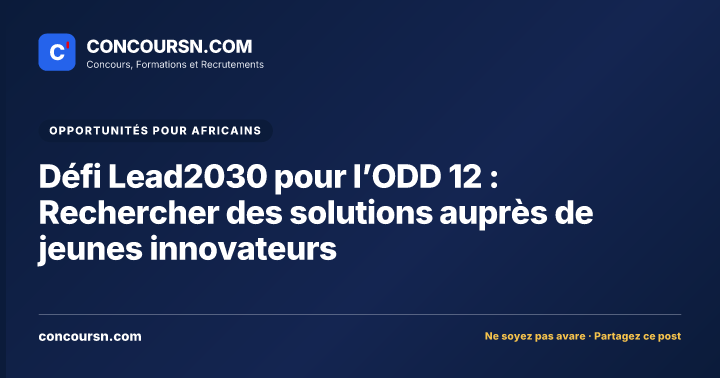 Illustration de l’article : Défi Lead2030 pour l’ODD 12 : Rechercher des solutions auprès de jeunes innovateurs
