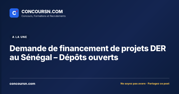 Illustration de l’article : Demande de financement de projets DER au Sénégal – Dépôts ouverts