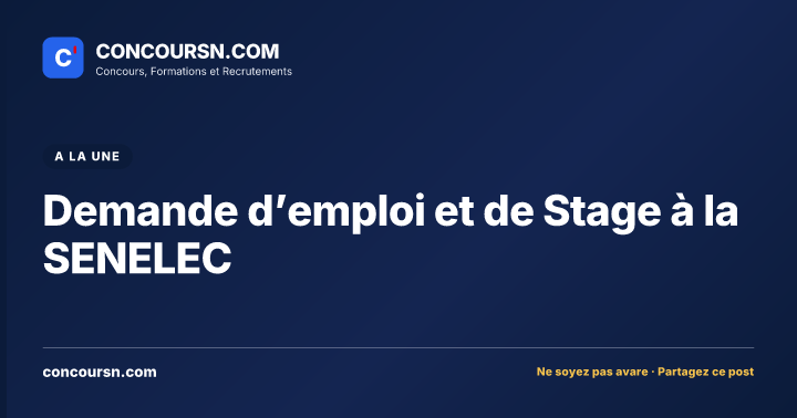 Illustration de l’article : Demande d’emploi et de Stage à la SENELEC