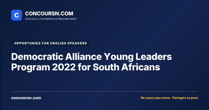 Illustration de l’article : Democratic Alliance Young Leaders Program 2022 for South Africans