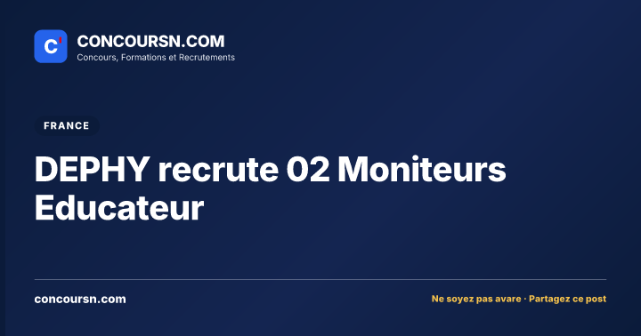Illustration de l’article : DEPHY recrute 02 Moniteurs Educateur