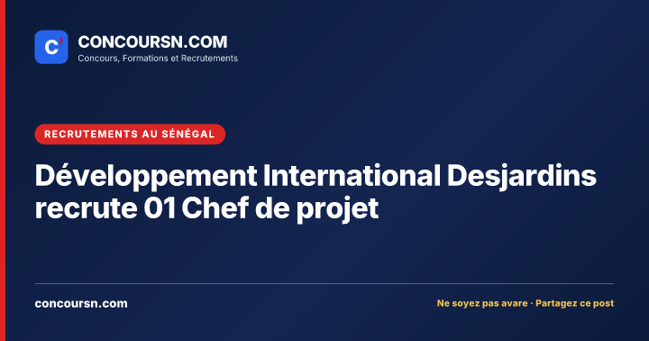 Illustration de l’article : Développement International Desjardins recrute 01 Chef de projet