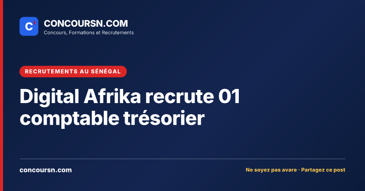 Illustration de l’article : Digital Afrika recrute 01 comptable trésorier