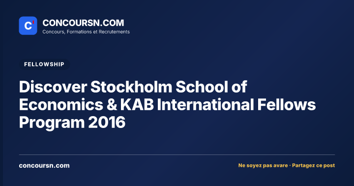 Discover Stockholm School of Economics & KAB International Fellows Program 2016