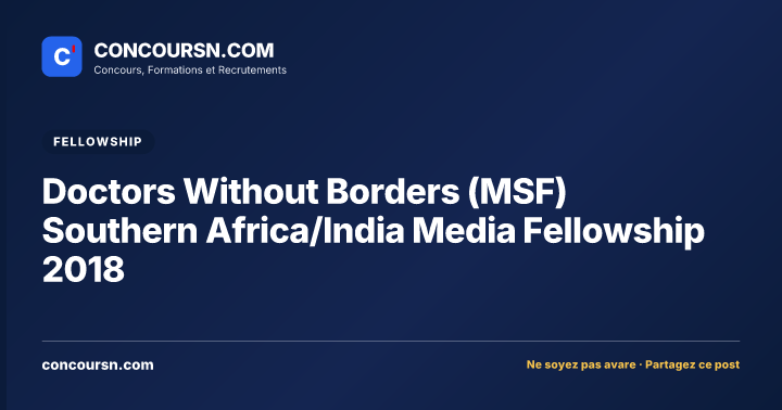 Illustration de l’article : Doctors Without Borders (MSF) Southern Africa/India Media Fellowship 2018