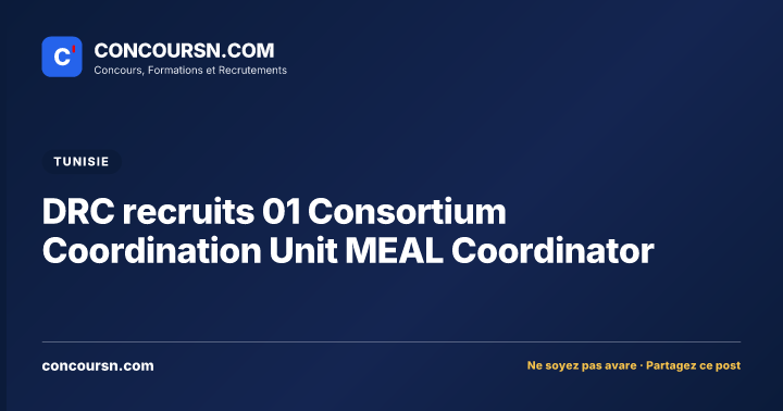 Illustration de l’article : DRC recruits 01 Consortium Coordination Unit MEAL Coordinator