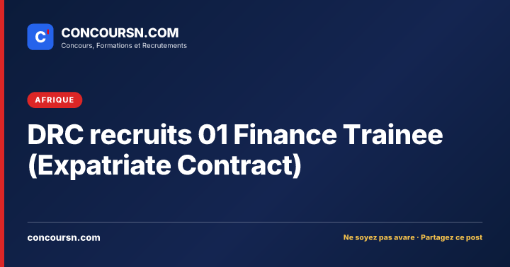 Illustration de l’article : DRC recruits 01 Finance Trainee (Expatriate Contract)