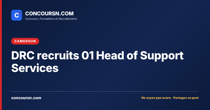 DRC recruits 01 Head of Support Services
