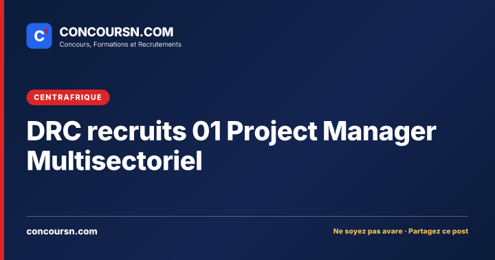 Illustration de l’article : DRC recruits 01 Project Manager Multisectoriel