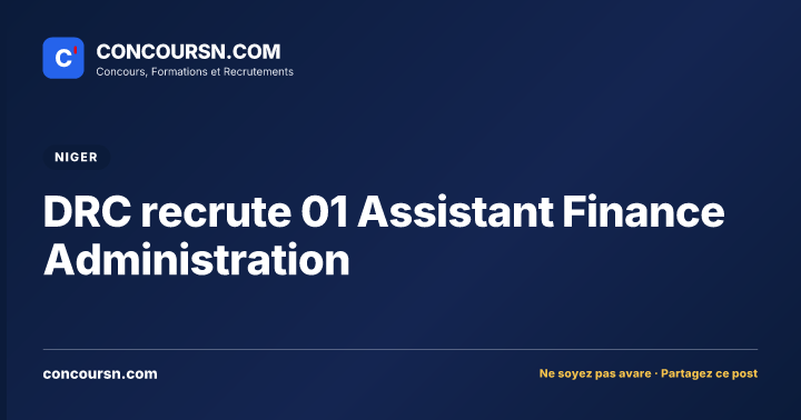 Illustration de l’article : DRC recrute 01 Assistant Finance Administration