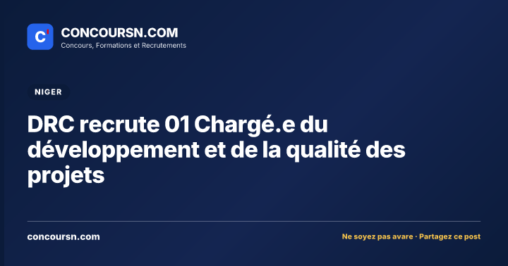 Illustration de l’article : DRC recrute 01 Chargé.e du développement et de la qualité des projets