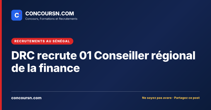 Illustration de l’article : DRC recrute 01 Conseiller régional de la finance