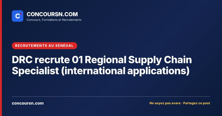 Illustration de l’article : DRC recrute 01 Regional Supply Chain Specialist (international applications)