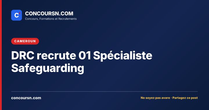 Illustration de l’article : DRC recrute 01 Spécialiste Safeguarding